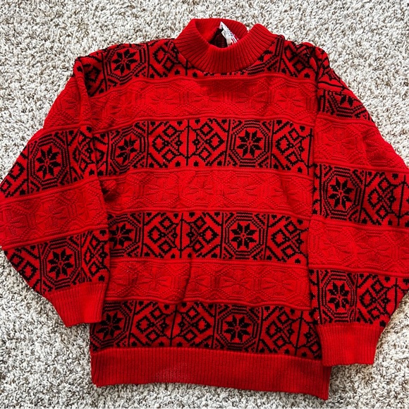 American Pride Sweaters - Red and Black Vintage Sweater